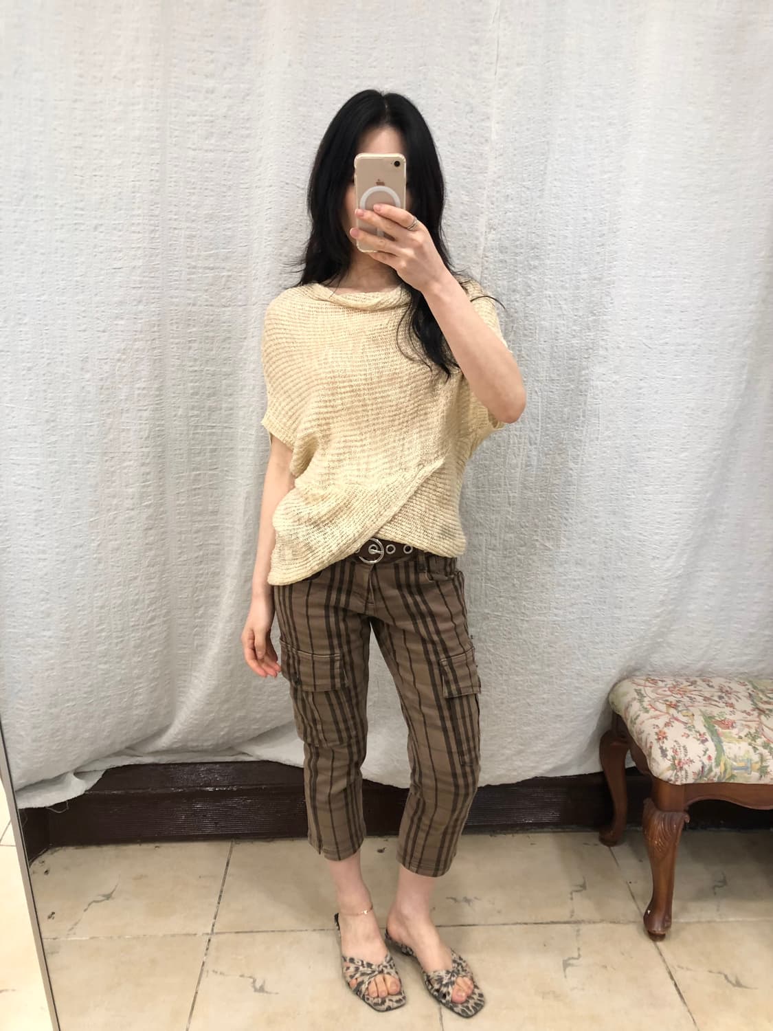 gold perl knit vest 상품이미지3