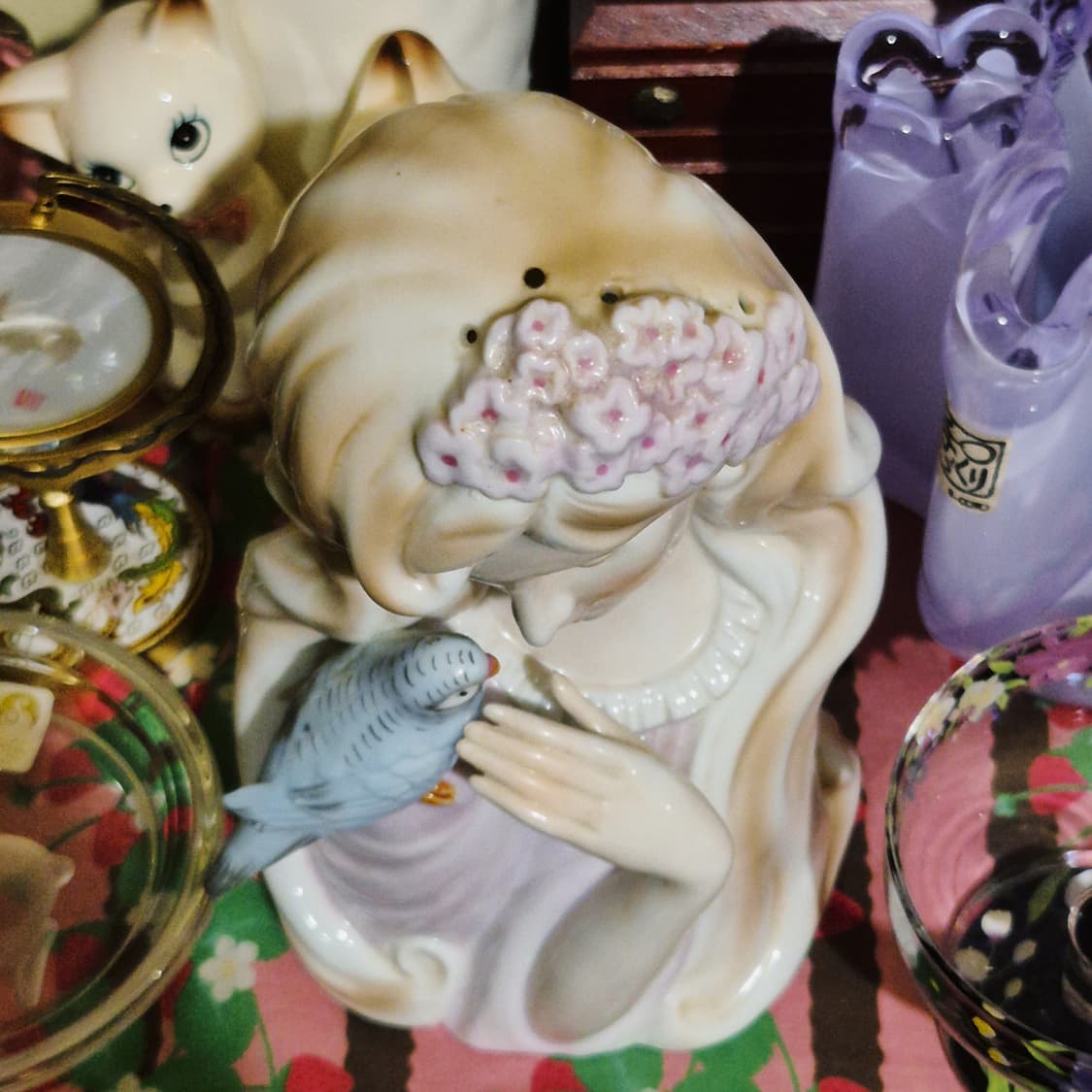 60s 앤틱 가토 공예 귀부인 포셀린 조명 상품이미지4