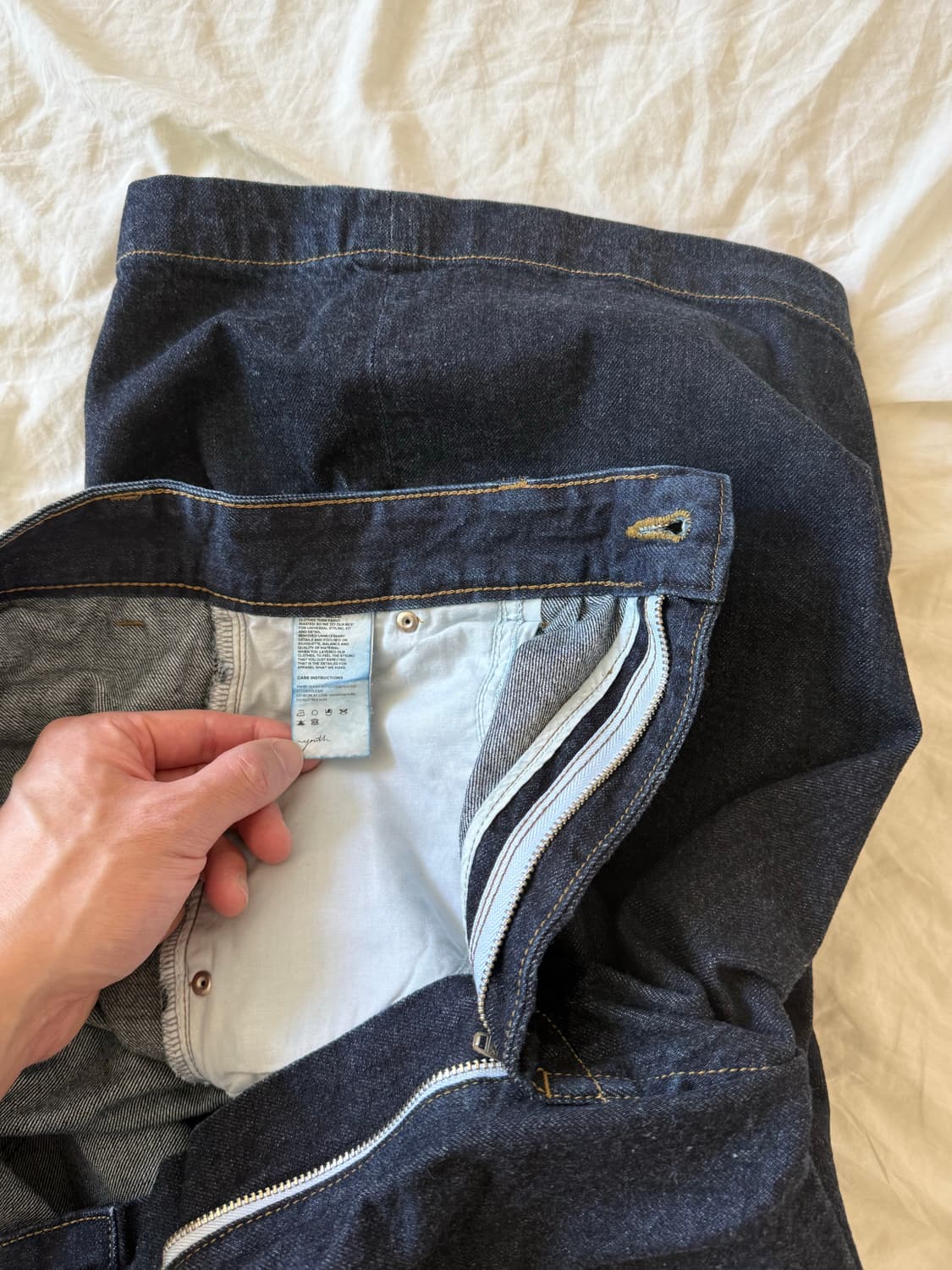 유스 하프 와이드 데님 팬츠  상품이미지5