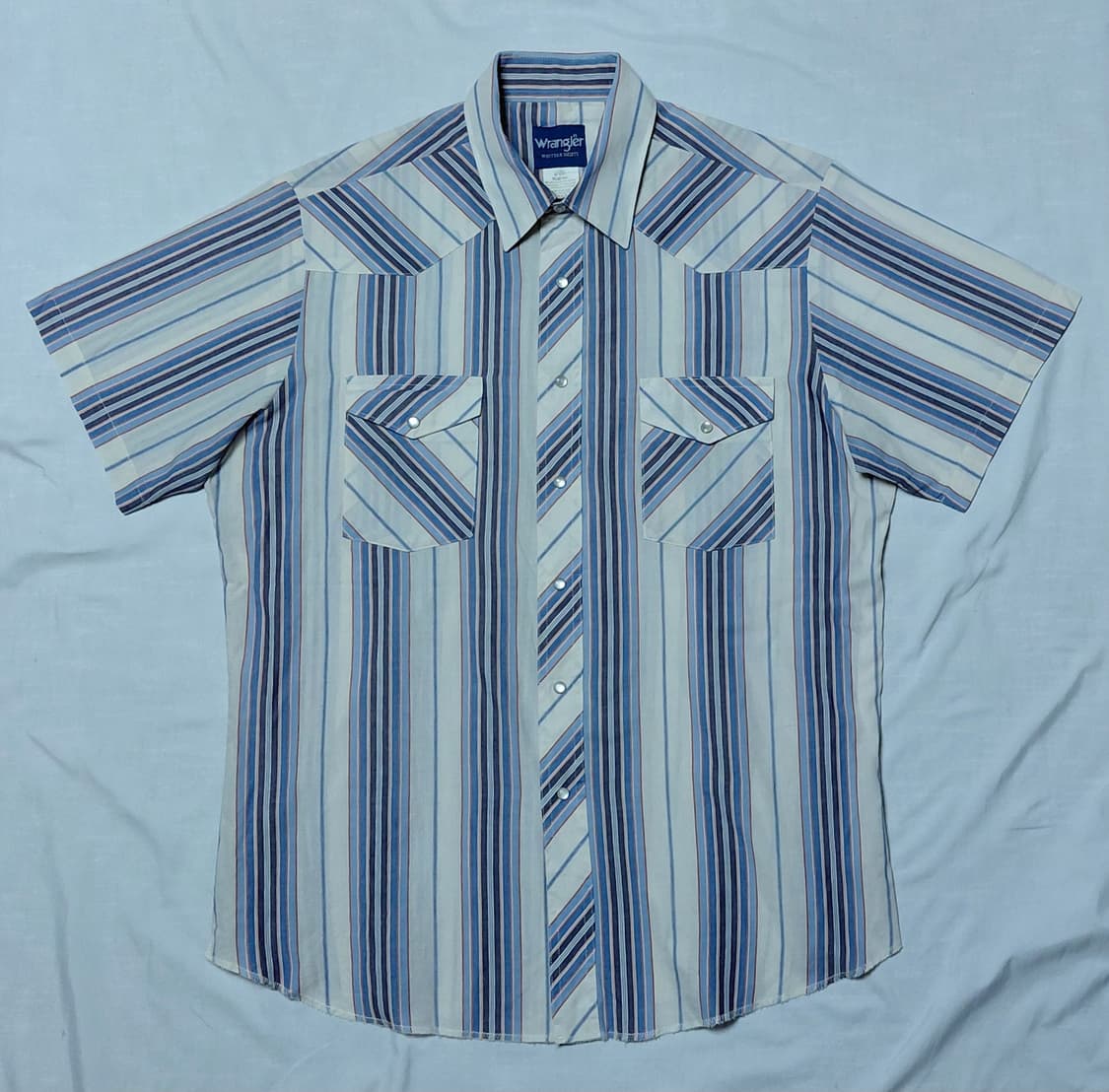 [L] 랭글러(Wrangler) 빈티지 웨스턴 멀티 스트라이프 반팔 셔츠 상품이미지2