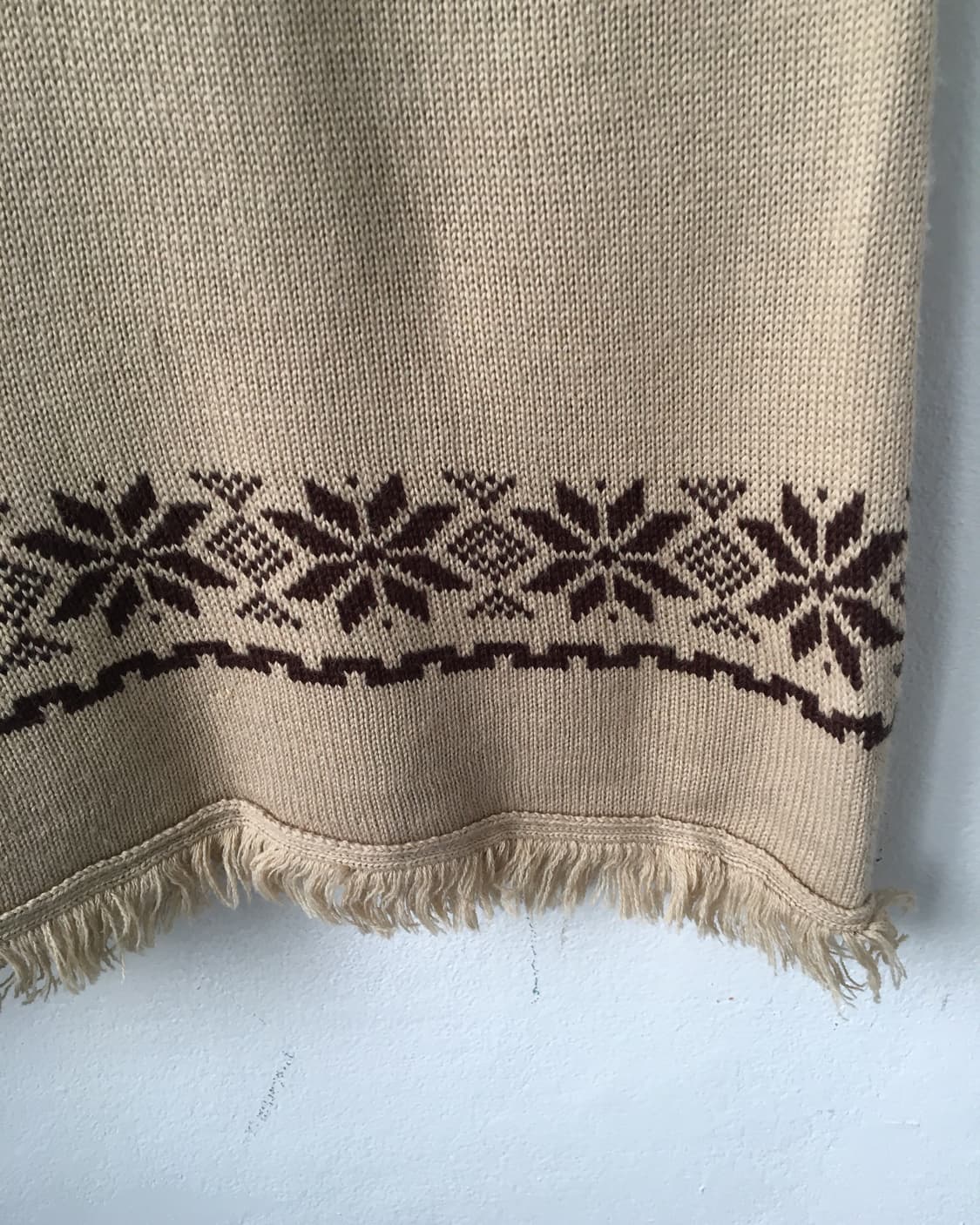 Snow pattern fringe knit long skirt 상품이미지3