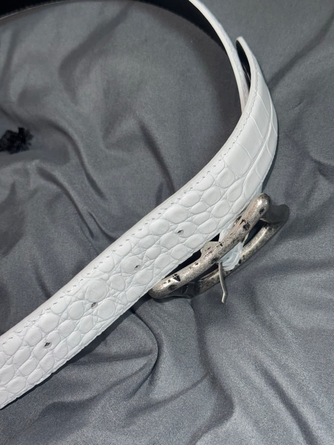 CORE BELT - CROC EMBOSSED (WHITE) 상품이미지4