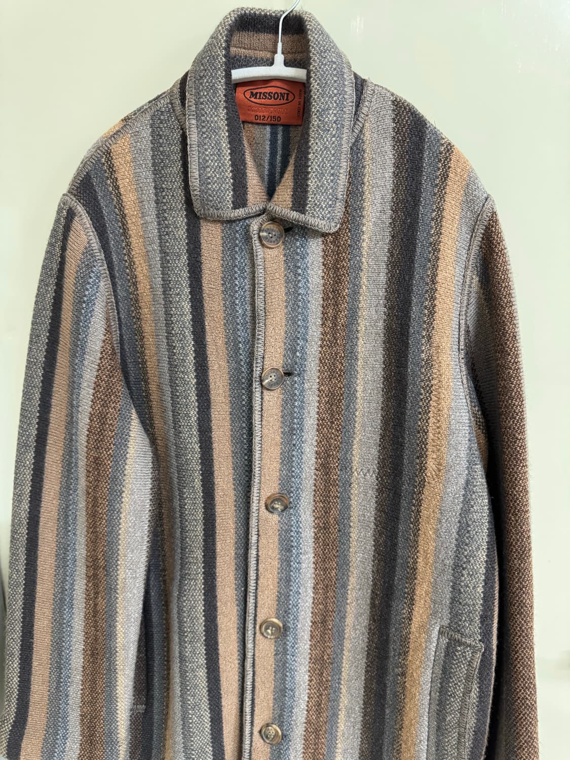 미쏘니 멀티컬러 울 코트 니트 롱가디건 상품이미지5