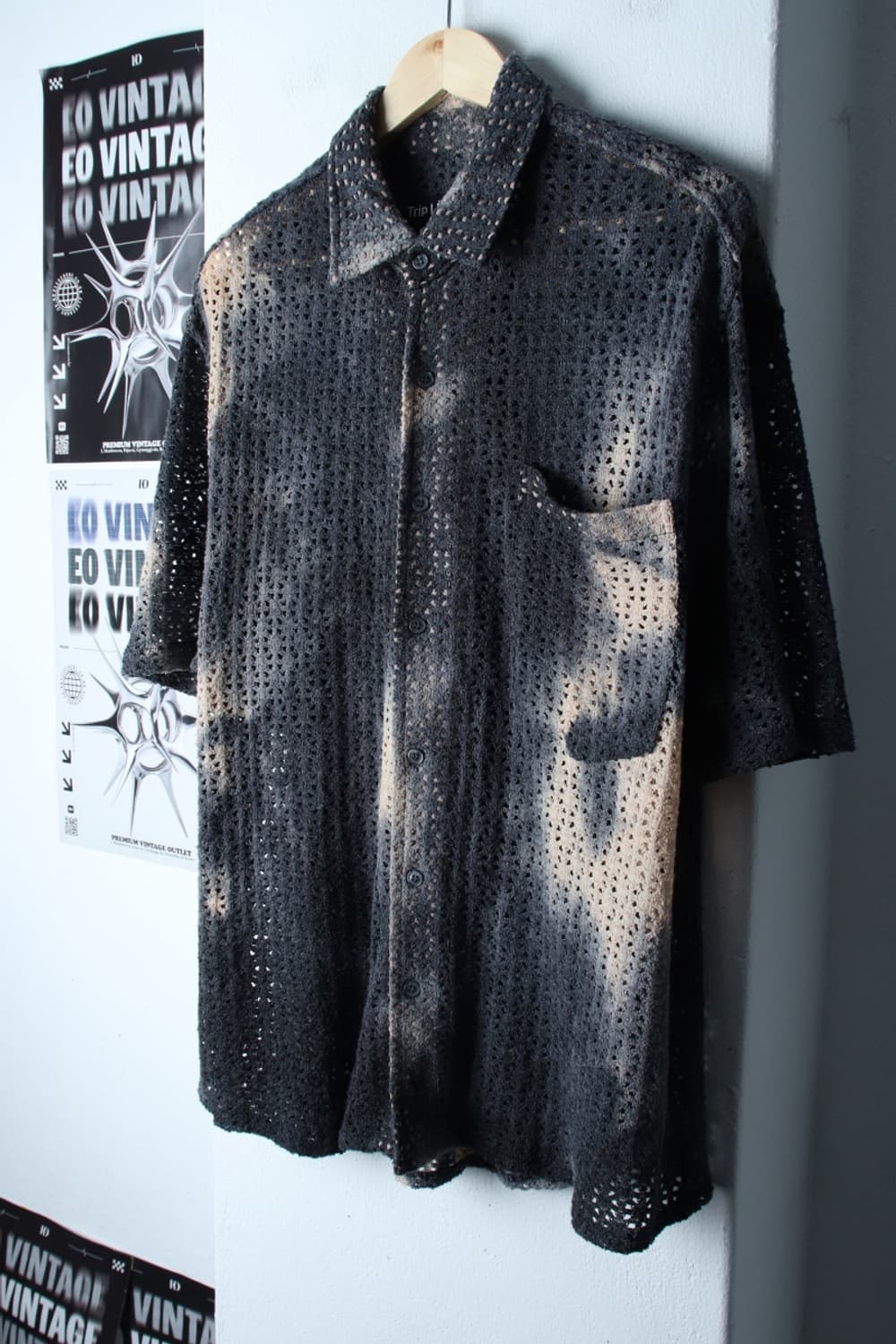 (XL-2XL) 트립르센스 반팔 카라 티셔츠 니트 차콜-H31779 상품이미지1
