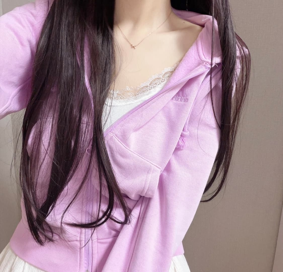 💗[착샷]아디다스 딸기우유 핑크 크롭 후드집업💗 상품이미지2