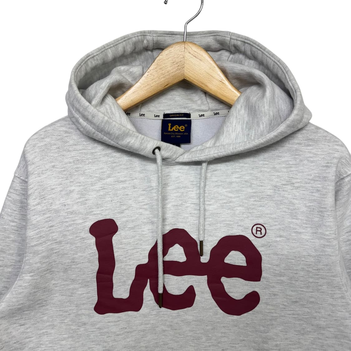 Lee 아치로고 라이트그레이 후드 상품이미지2