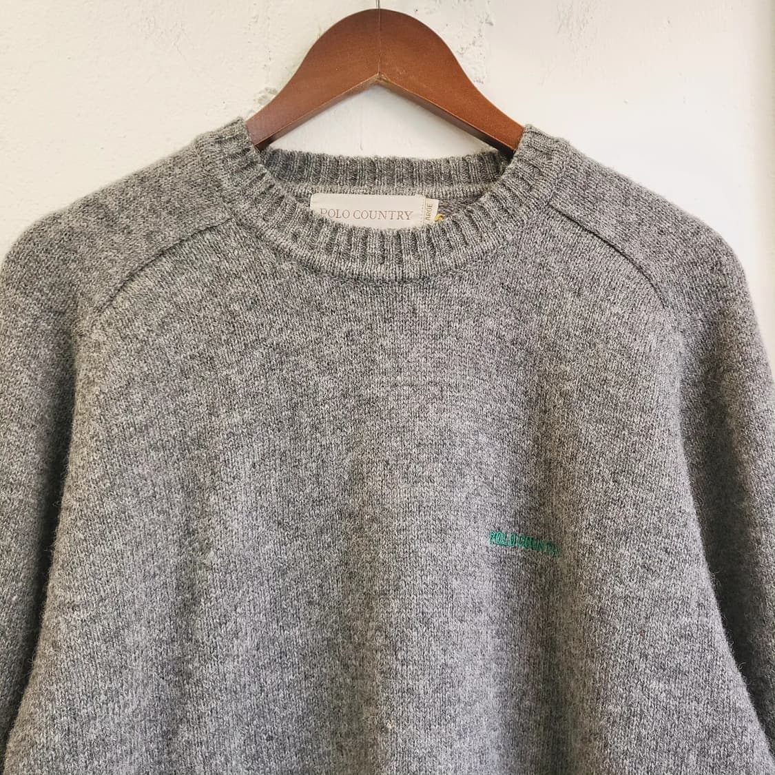 Polo country 멜란지그레이 울100 니트 상품이미지3