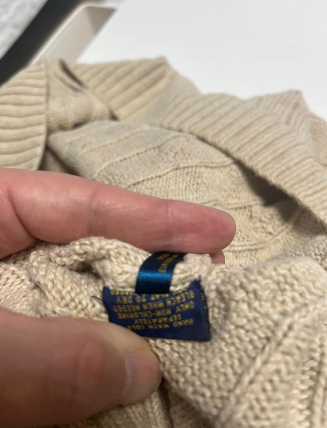 🧥 Polo랄프로렌 스웨터 케이블 크루넥 꽈베기 스웨터 - 아이보리 상품이미지9