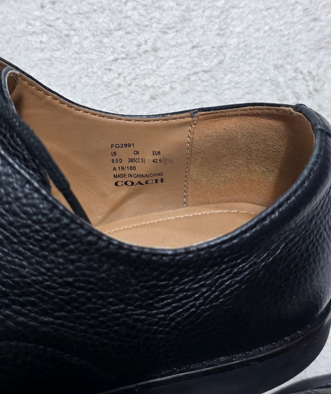 Coach 코치 더비 레더 구두 블랙 265 상품이미지4