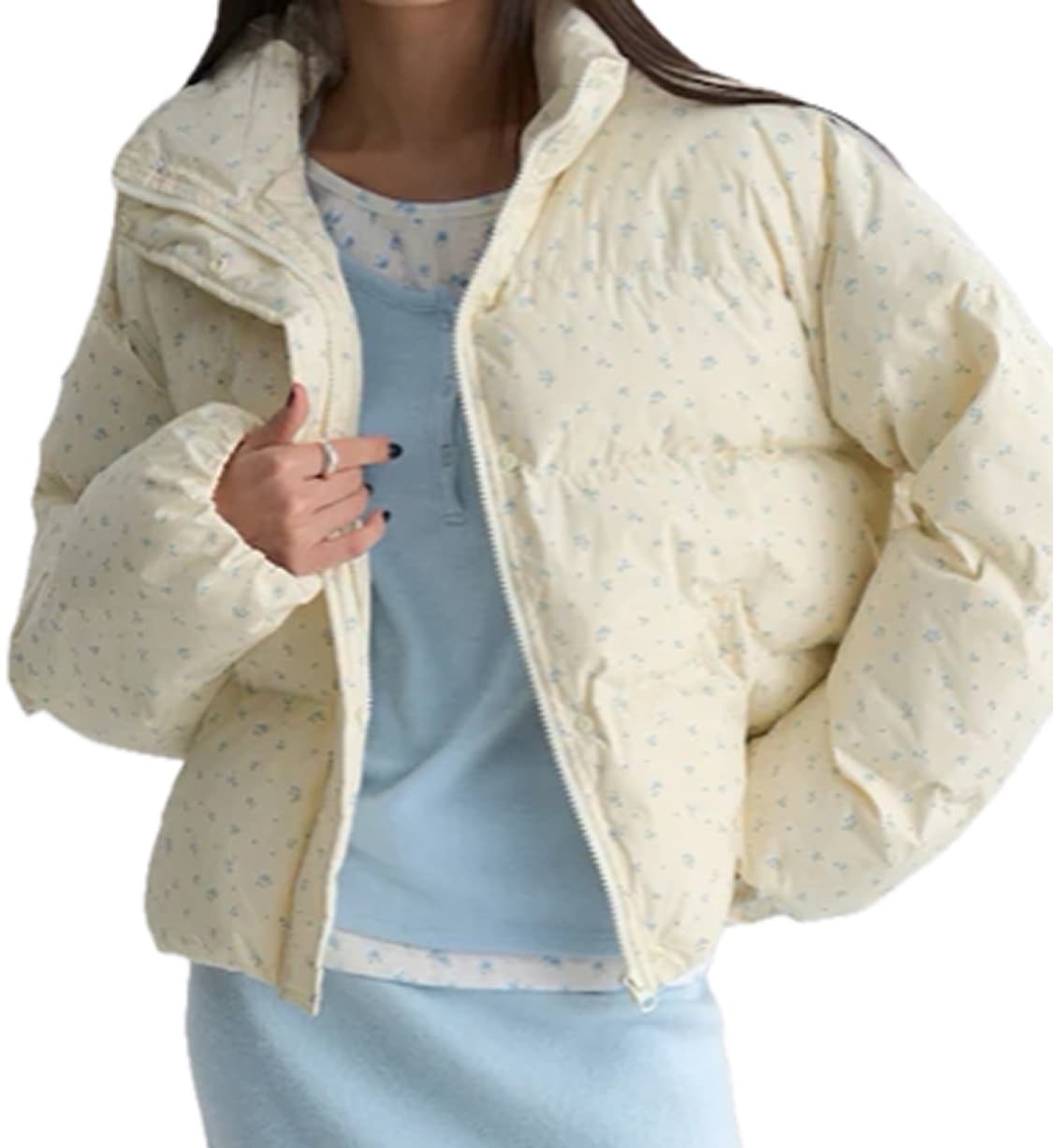 에잇세컨즈 플로럴 프린트 웰론 패딩 신상 상품이미지2