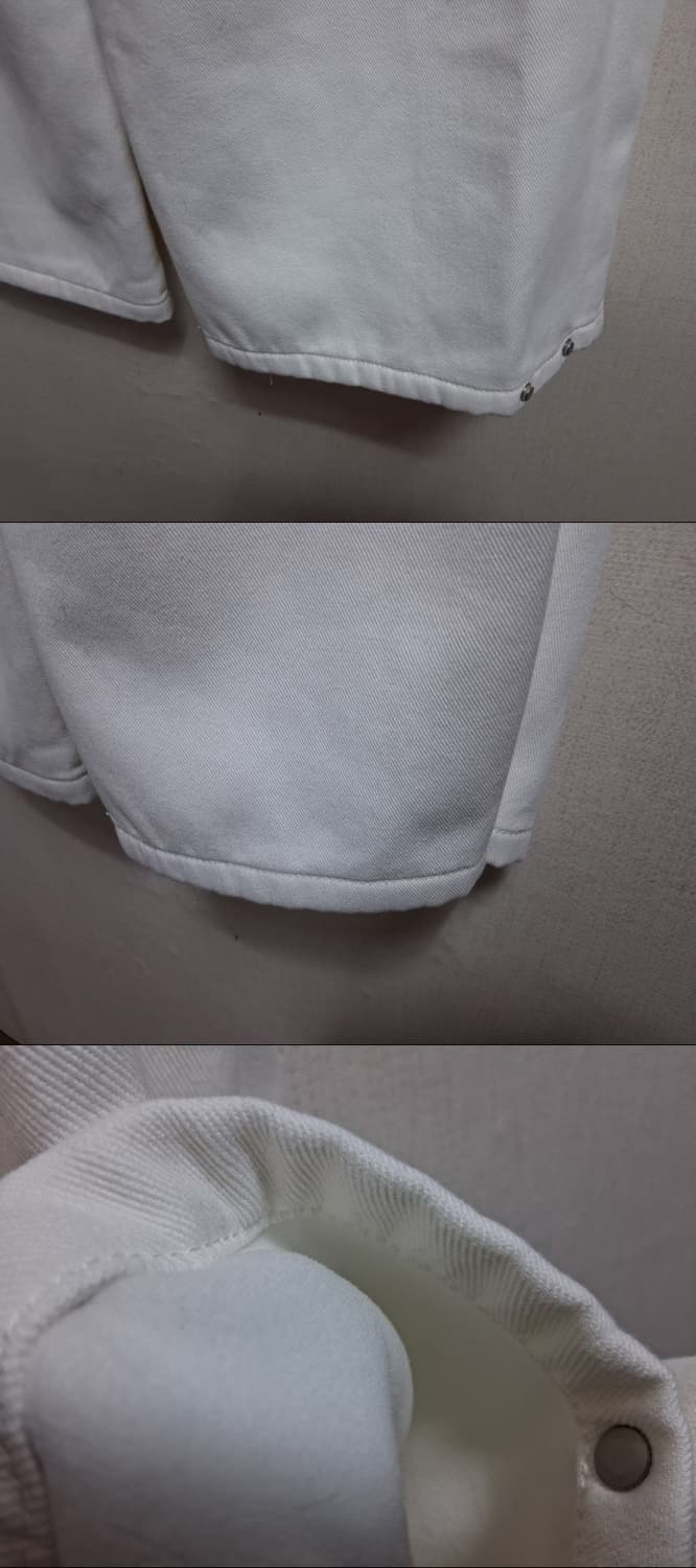 와이드 화이트 데님기모 팬츠 3단밑단 조절 미착용새옷상태 32에서34  상품이미지6