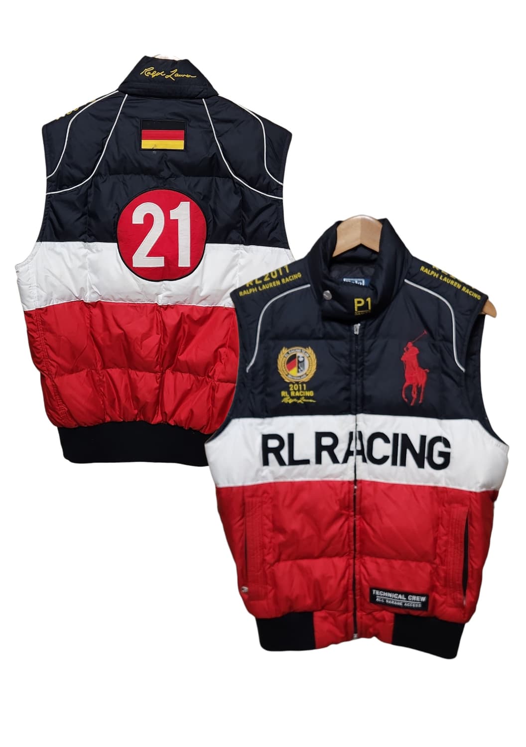 폴로 랄프로렌 독일 레이싱 투웨이 빅포니 패딩 조끼 베스트 자켓 상품이미지1
