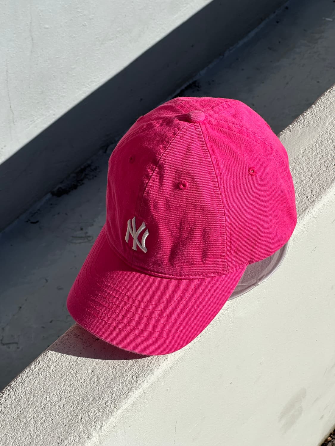 [F] MLB 엠엘비 양키스 로고 핫핑크 볼캡 모자 상품이미지2