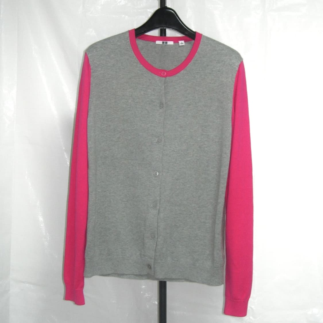 유니클로 핑크 그레이 가디건 상품이미지2