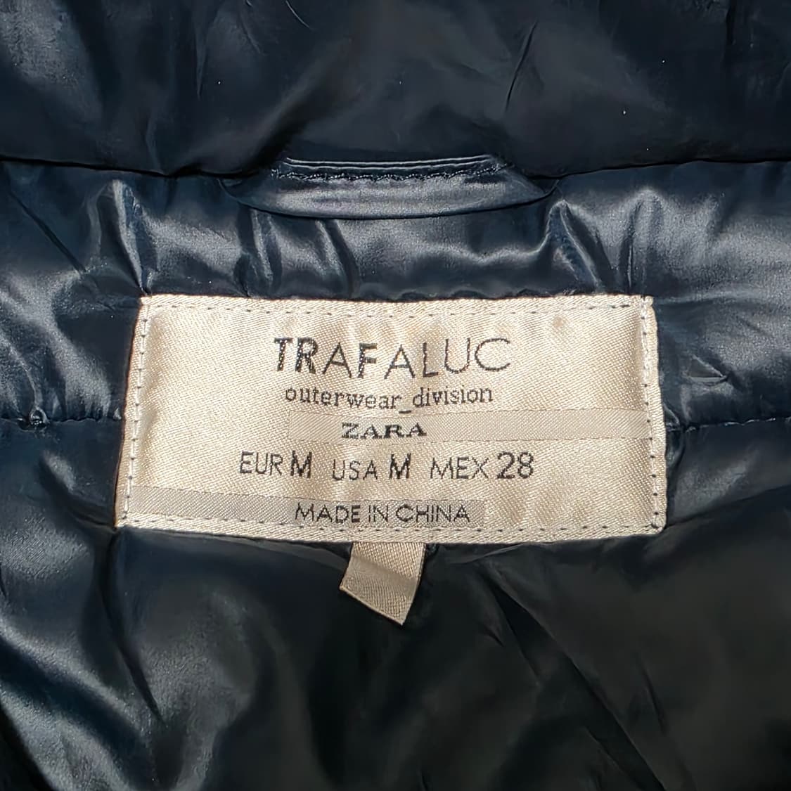 ZARA TRAF) Y2K 네이비 후드 패딩 빈티지 그런지 보헤미안 조끼 상품이미지4