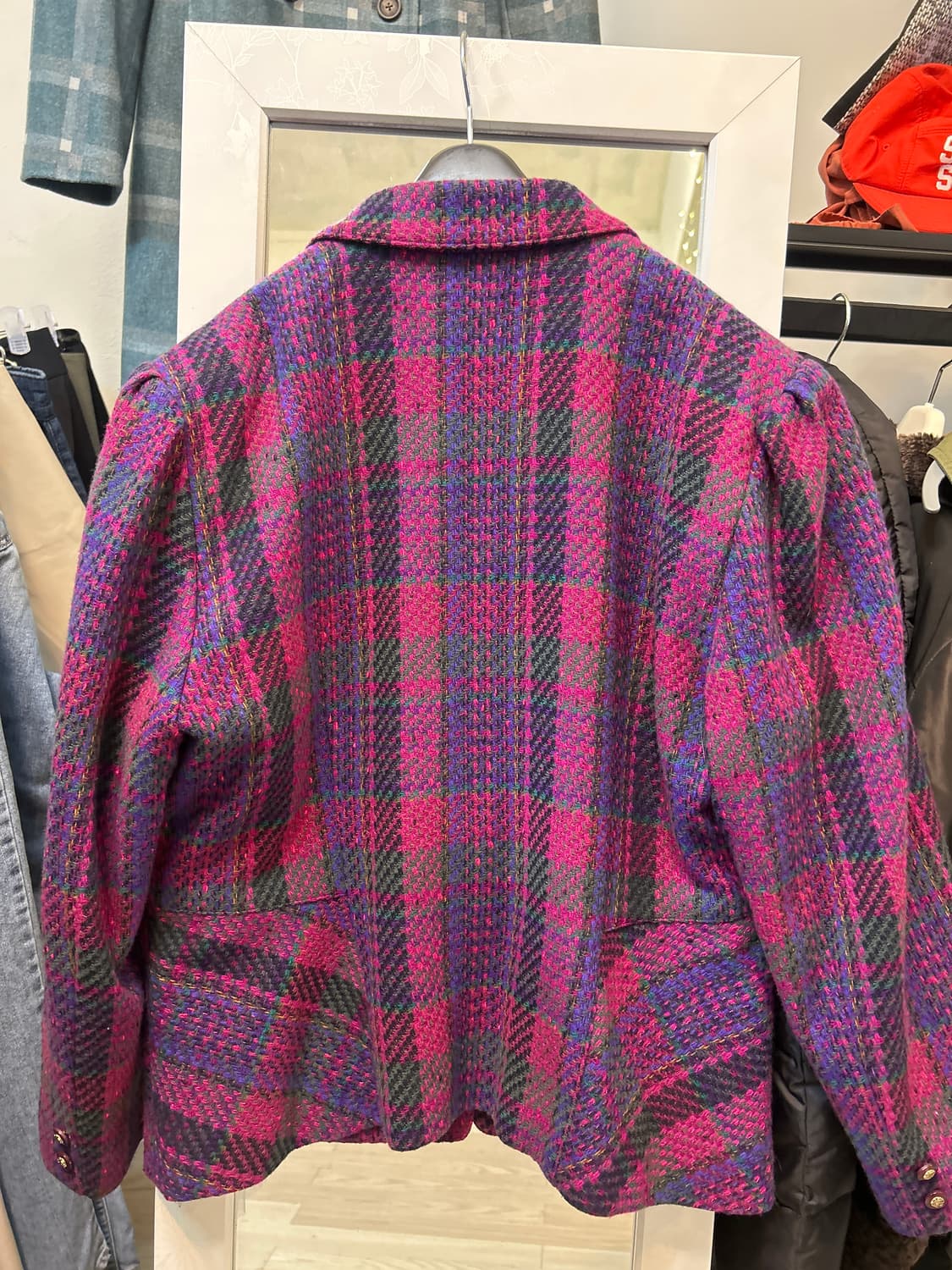 빈티지 퍼플체크트위드자켓 상품이미지4