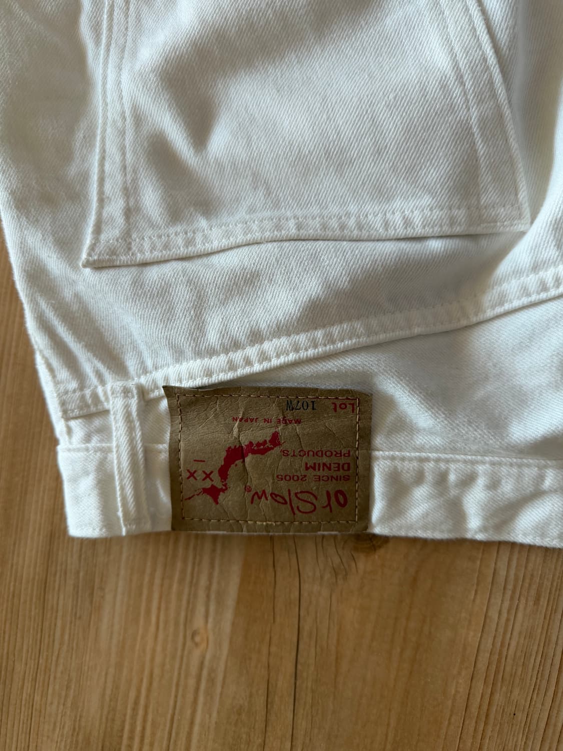 오어슬로우 화이트 데님 팬츠 107w 란스미어 상품이미지3