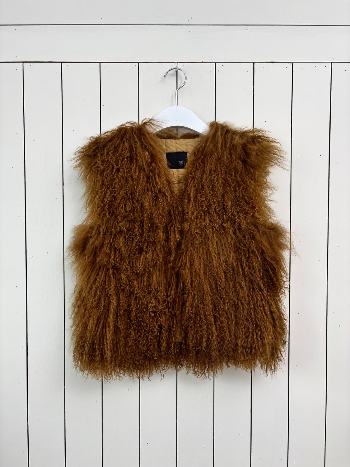 보헤미안 컬 브라운 양털 베스트 상품이미지1