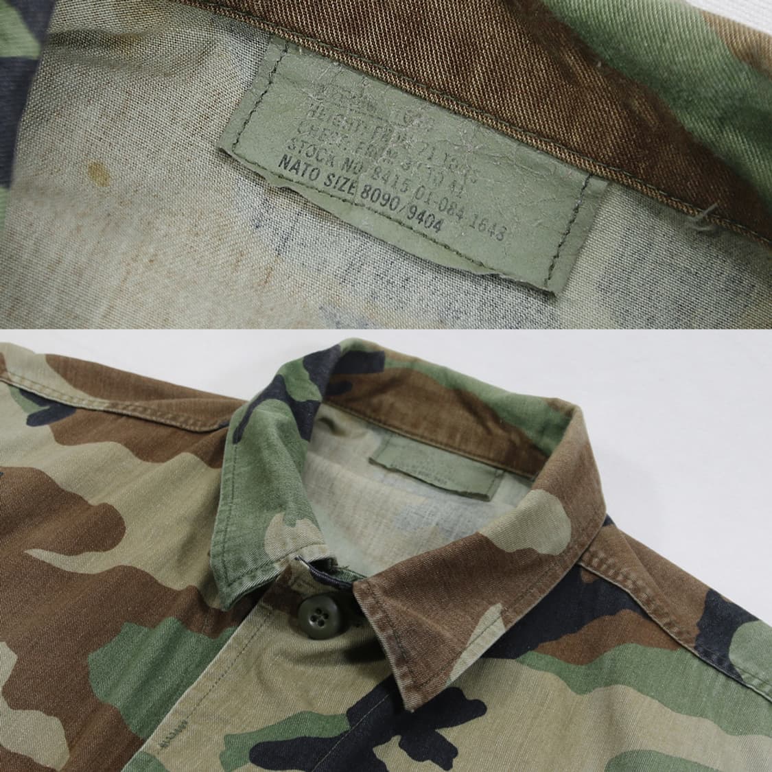 (착용컷) 90's U.S.ARMY B.D.U. 카모 퍼티그 자켓 105 상품이미지5