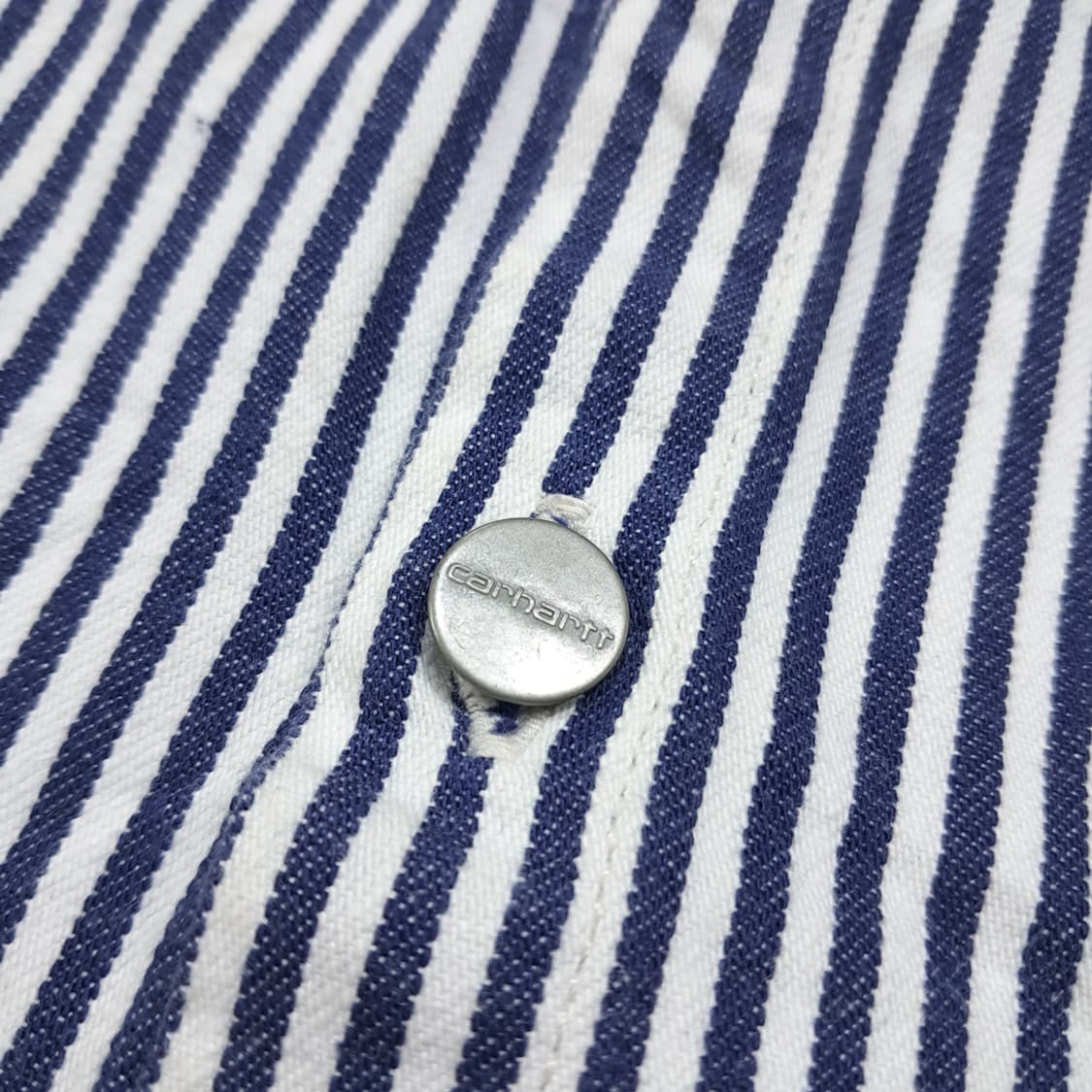 CL340 S 칼하트 코튼 히코리 스트라이프 메탈버튼 네이비 셔츠 남방 상품이미지6