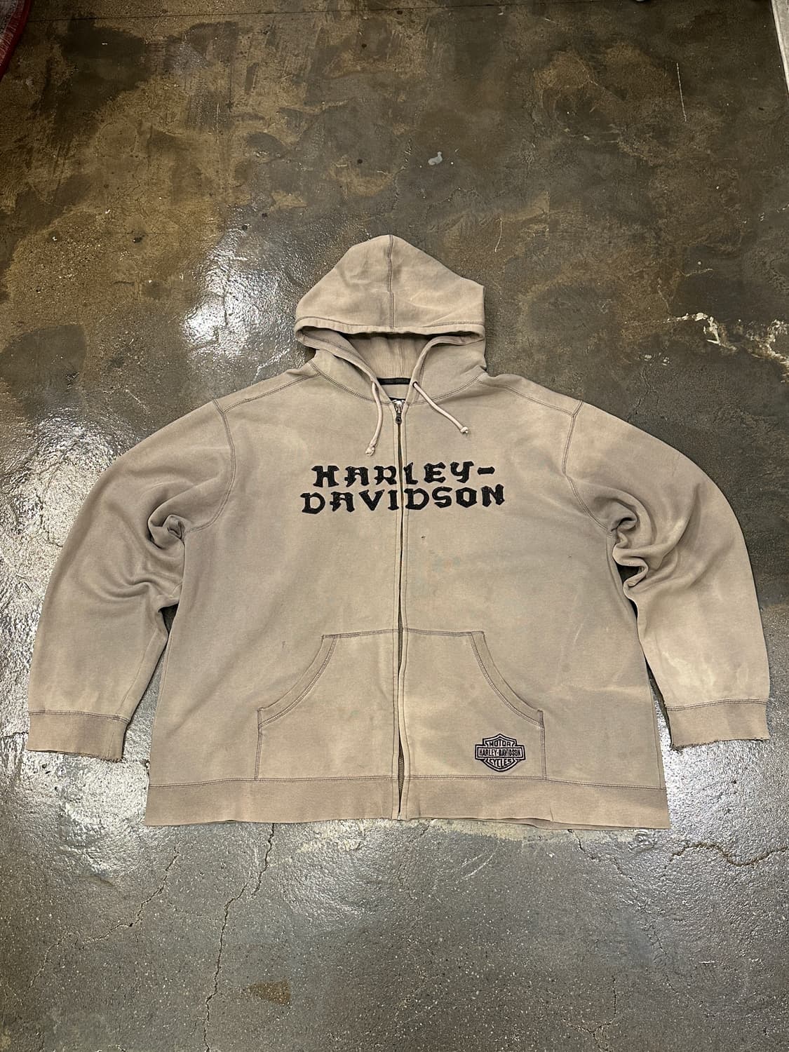 할리데이비슨 데미지드 후드 집업 XXL 상품이미지1