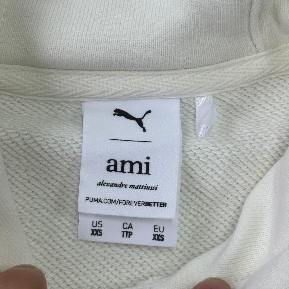 아미 x 푸마 화이트 후드 XXS 상품이미지6