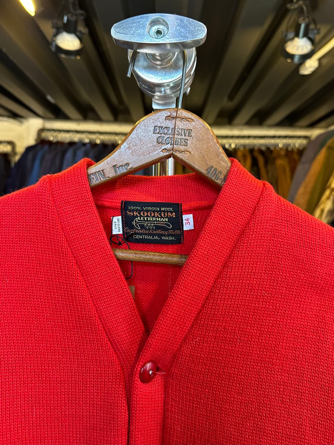 50-60s Virgin Wool 레터맨 가디건 스웨터 우먼스 상품이미지3