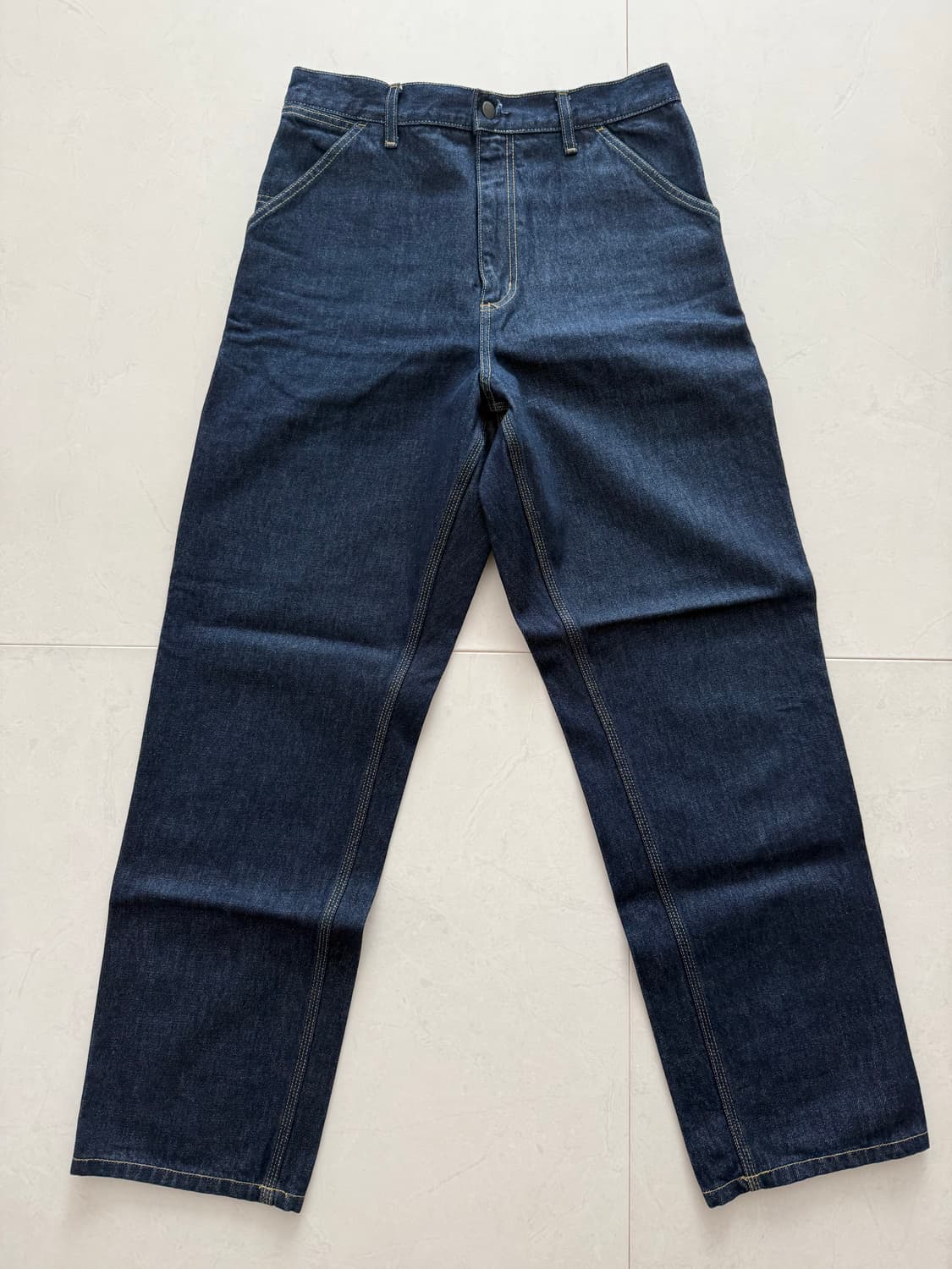 칼하트WIP 싱글니 팬츠 32x32 (Blue Rinsed) 상품이미지4