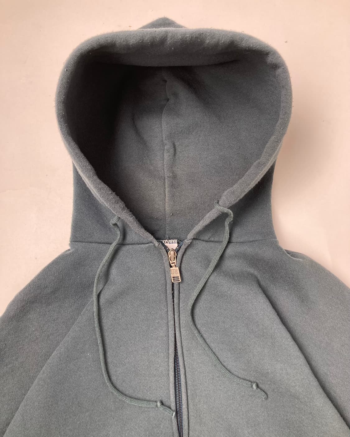 90s Russell Zip Up Hoodie (sage green) 상품이미지6