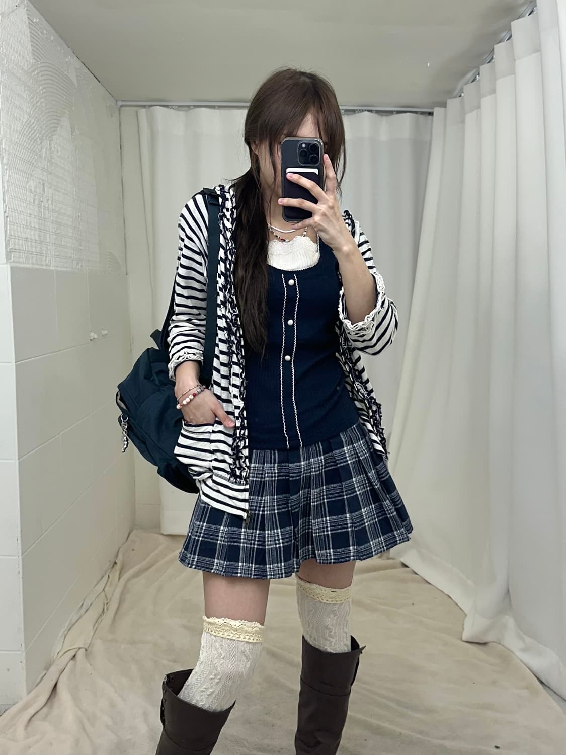 빈티지 네이비 니혼진 프레피 코디세트 상품이미지1