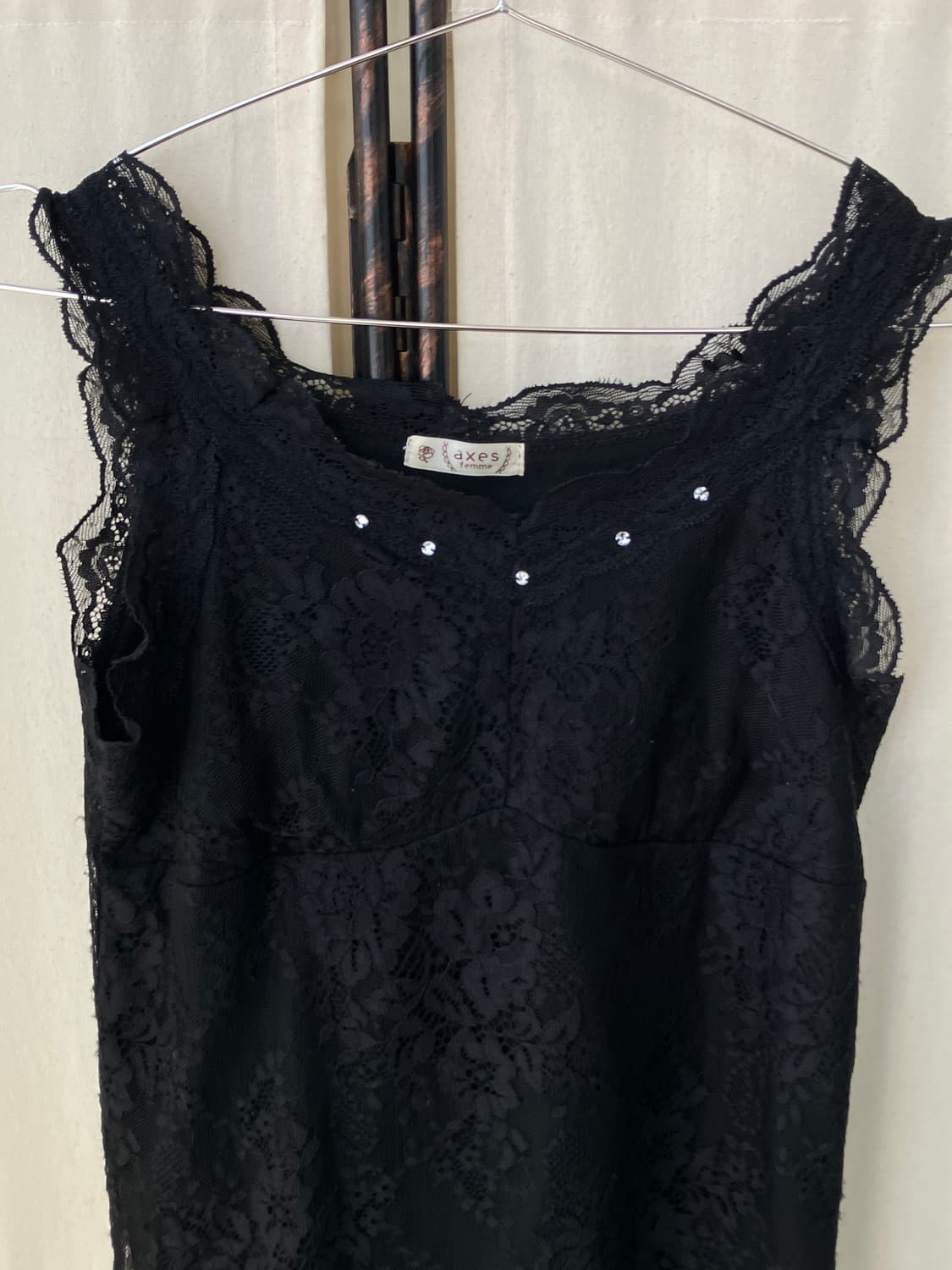 Axes Femme lace sheer bead sleeveless 상품이미지9