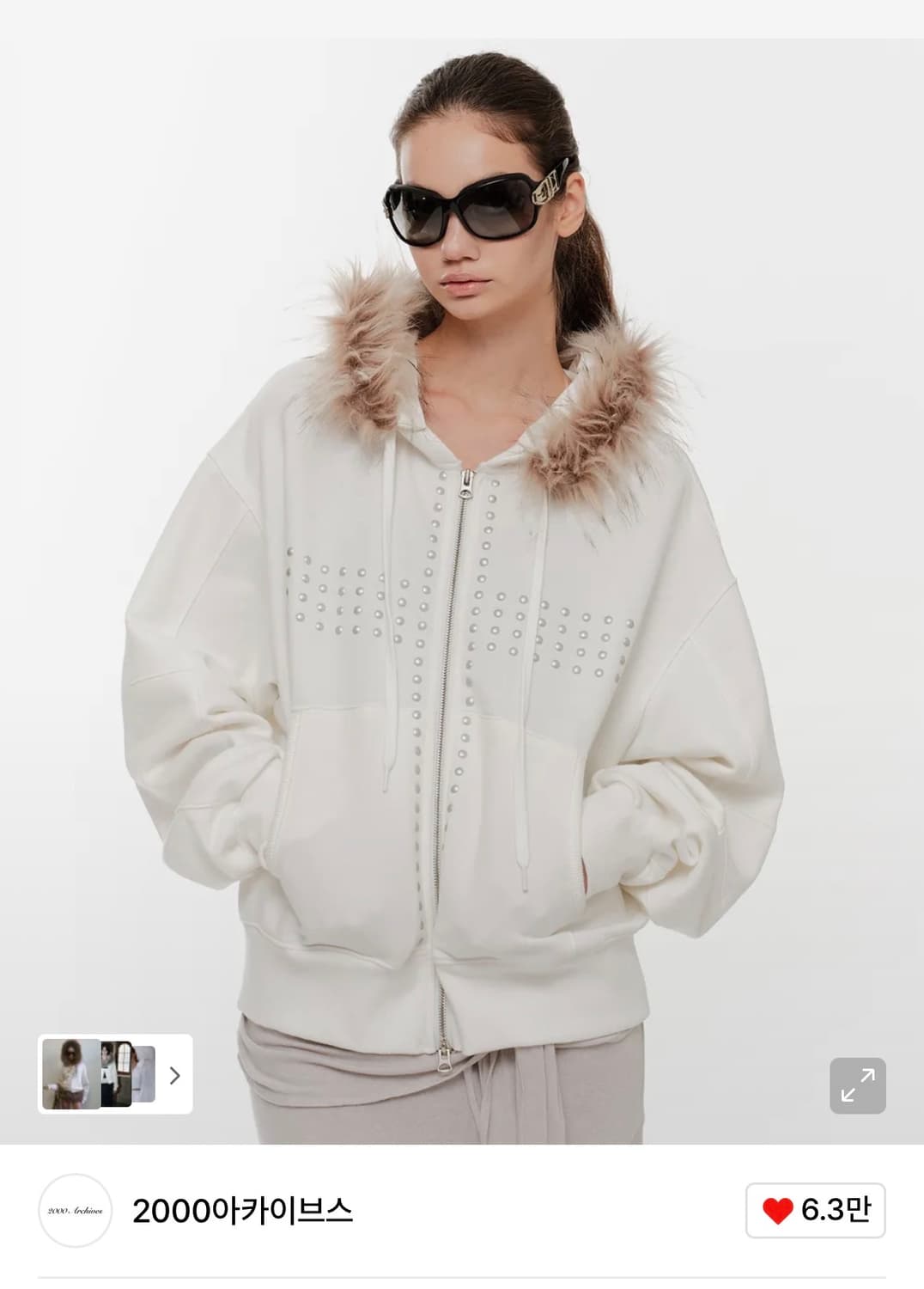 2000아카이브스 CRUCIA FUR HOODIE ZIP UP (IVOR 상품이미지1