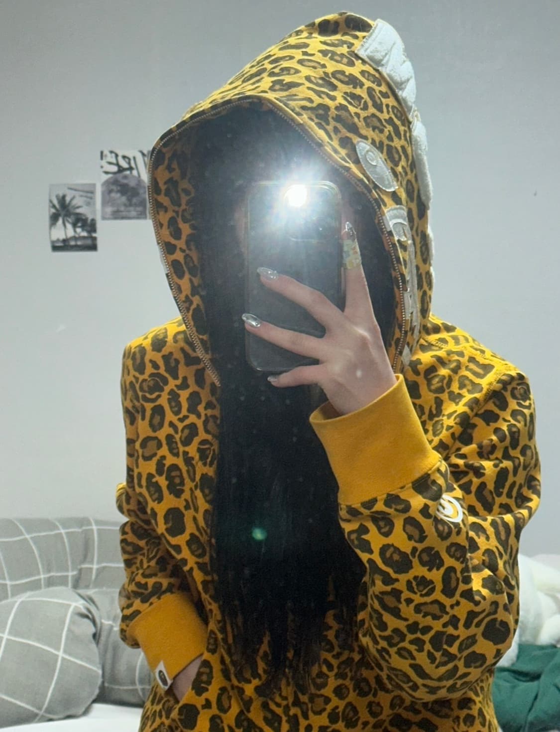 정품 베이프 레오파드 후드집업 상품이미지1