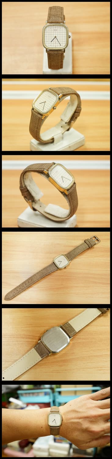 70s 세이코 그리드 다이얼 금장 쿼츠 시계 상품이미지2