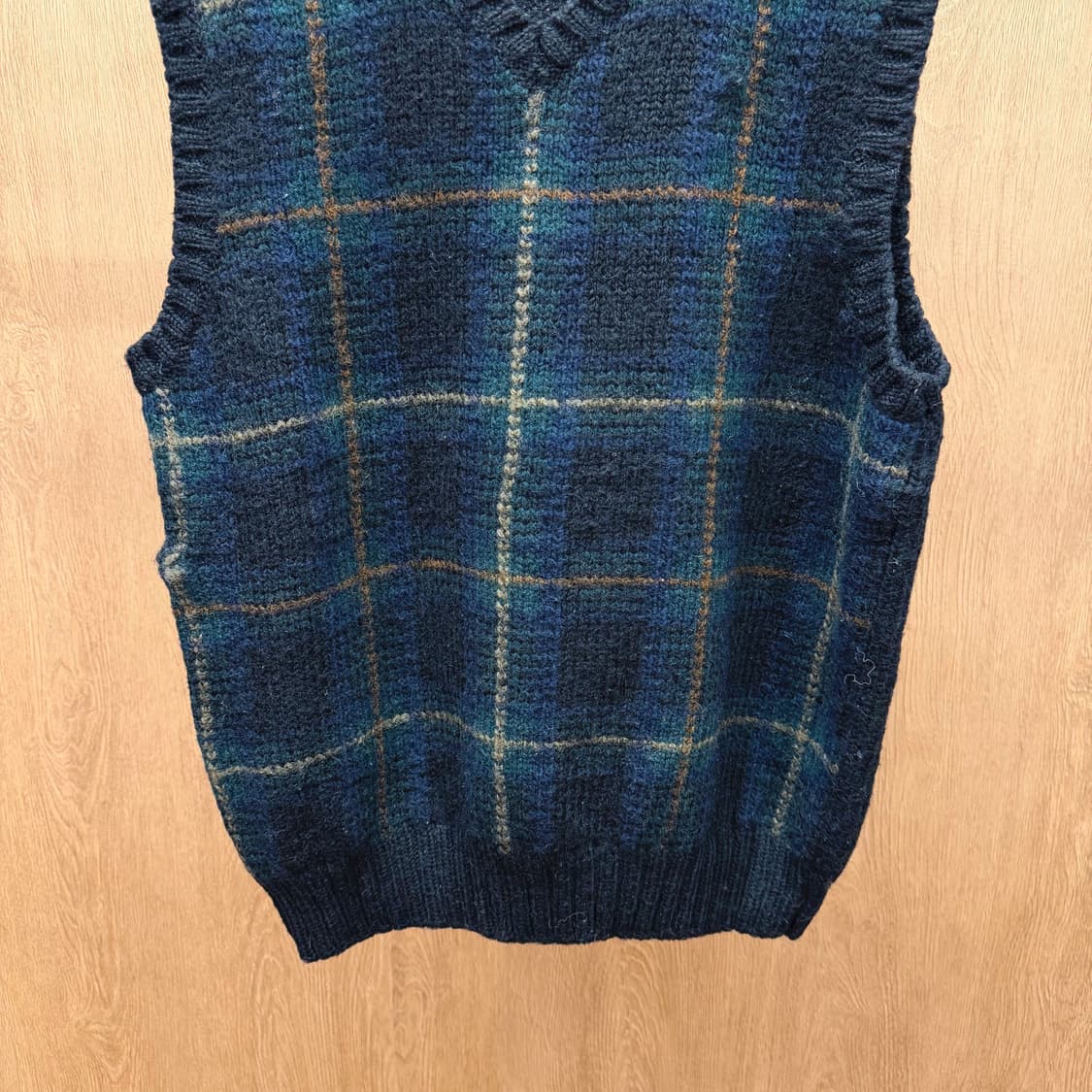 폴로 랄프 로렌 브이넥 베스트 체크 패턴 디테일 레귤러핏 다크 그린 상품이미지5