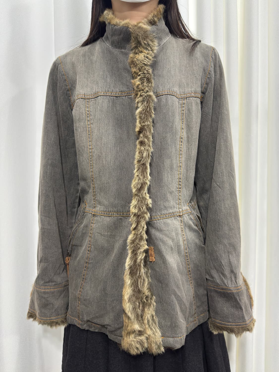 fur detail denim jacket 상품이미지1