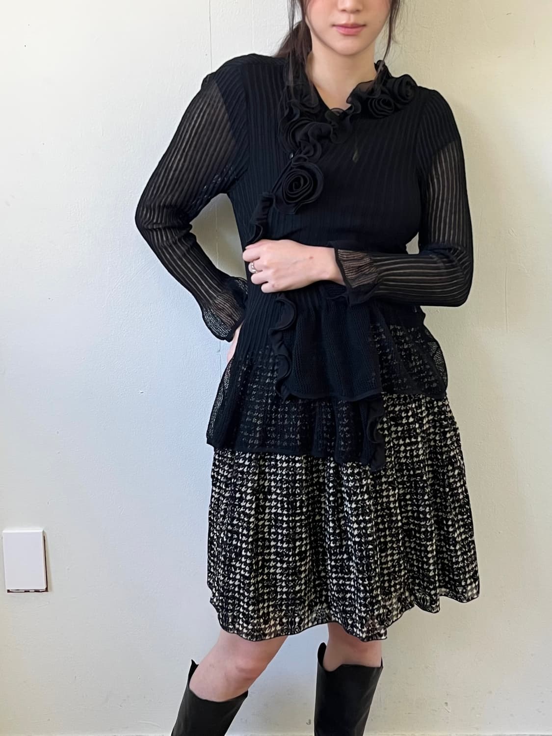 Chamois 플라워 시스루 가디건 상품이미지6