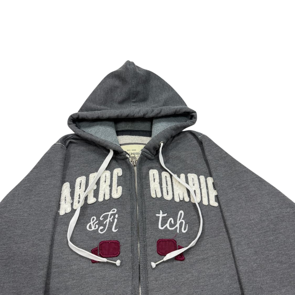 아베크롬비 데미지 디테일 Y2K 후드집업 자켓 그레이 S 상품이미지2