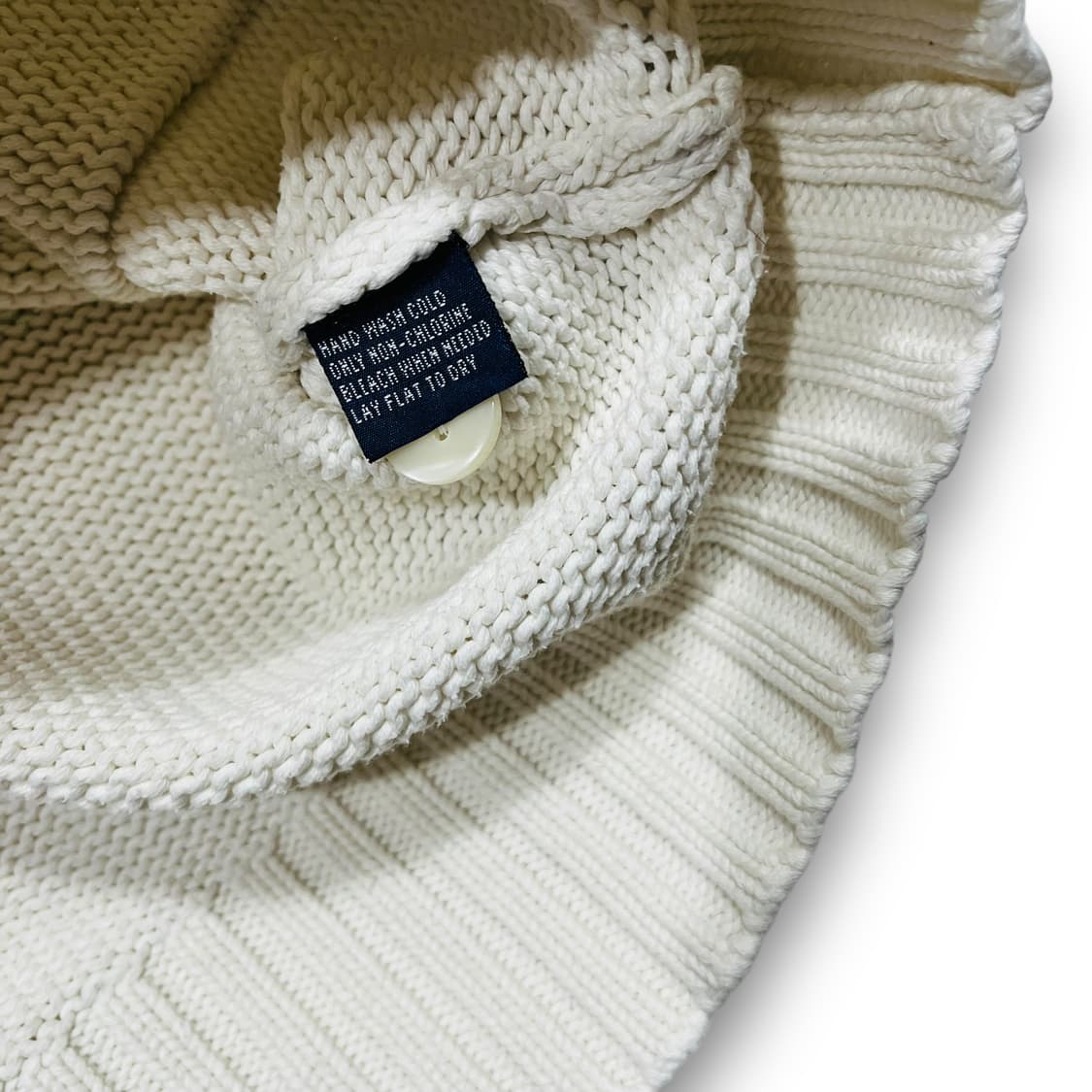 폴로 랄프로렌 90s 딥 화이트 미니멀 코튼 가디건 상품이미지8