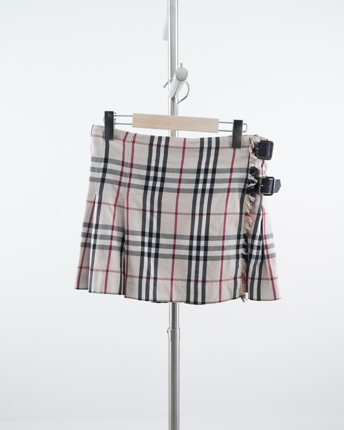 Burberry 런던라벨 체크 모직 버클 숏 랩스커트 상품이미지1