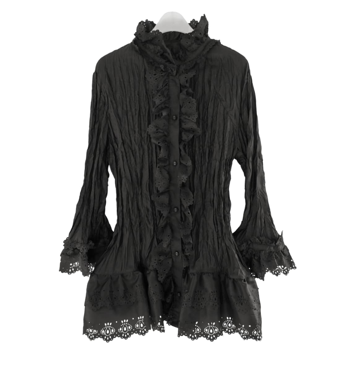 Thornel Punching Blouse - Black 상품이미지1