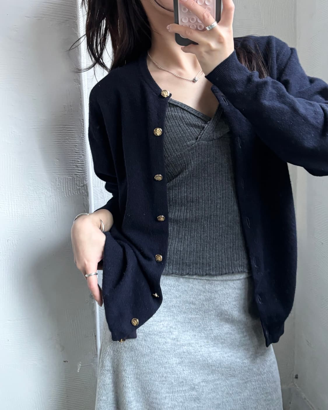 Burberrys 버버리 램스울 네이비 금장 가디건 상품이미지1