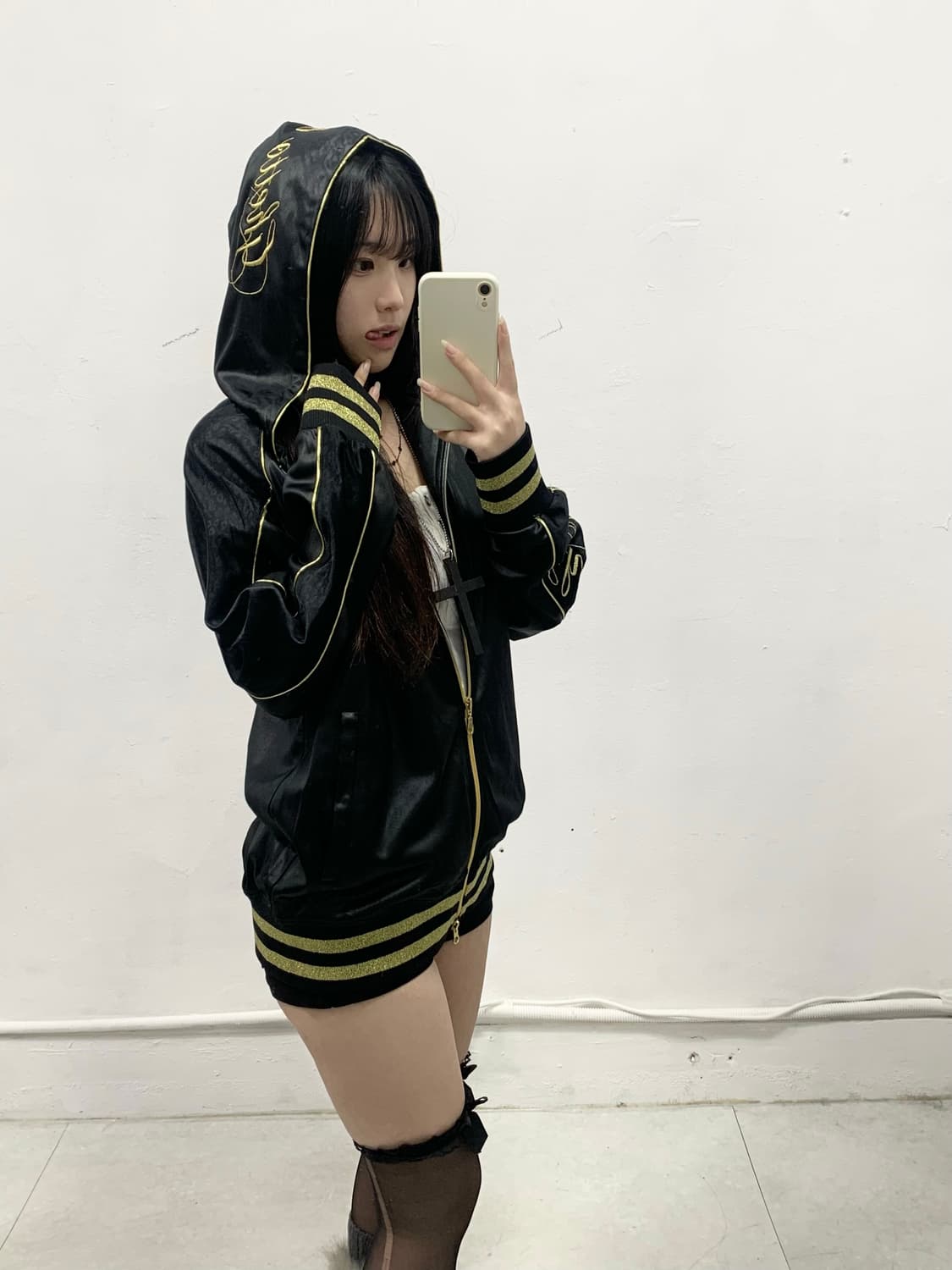 [GHETTO] 펑크 골드 레터링 후드 져지 상품이미지4