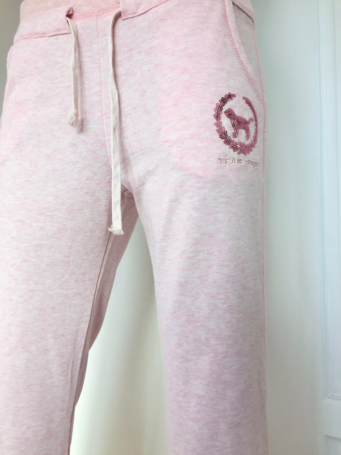 Pink Mélange Stitch Detail  Long  Pants 상품이미지6