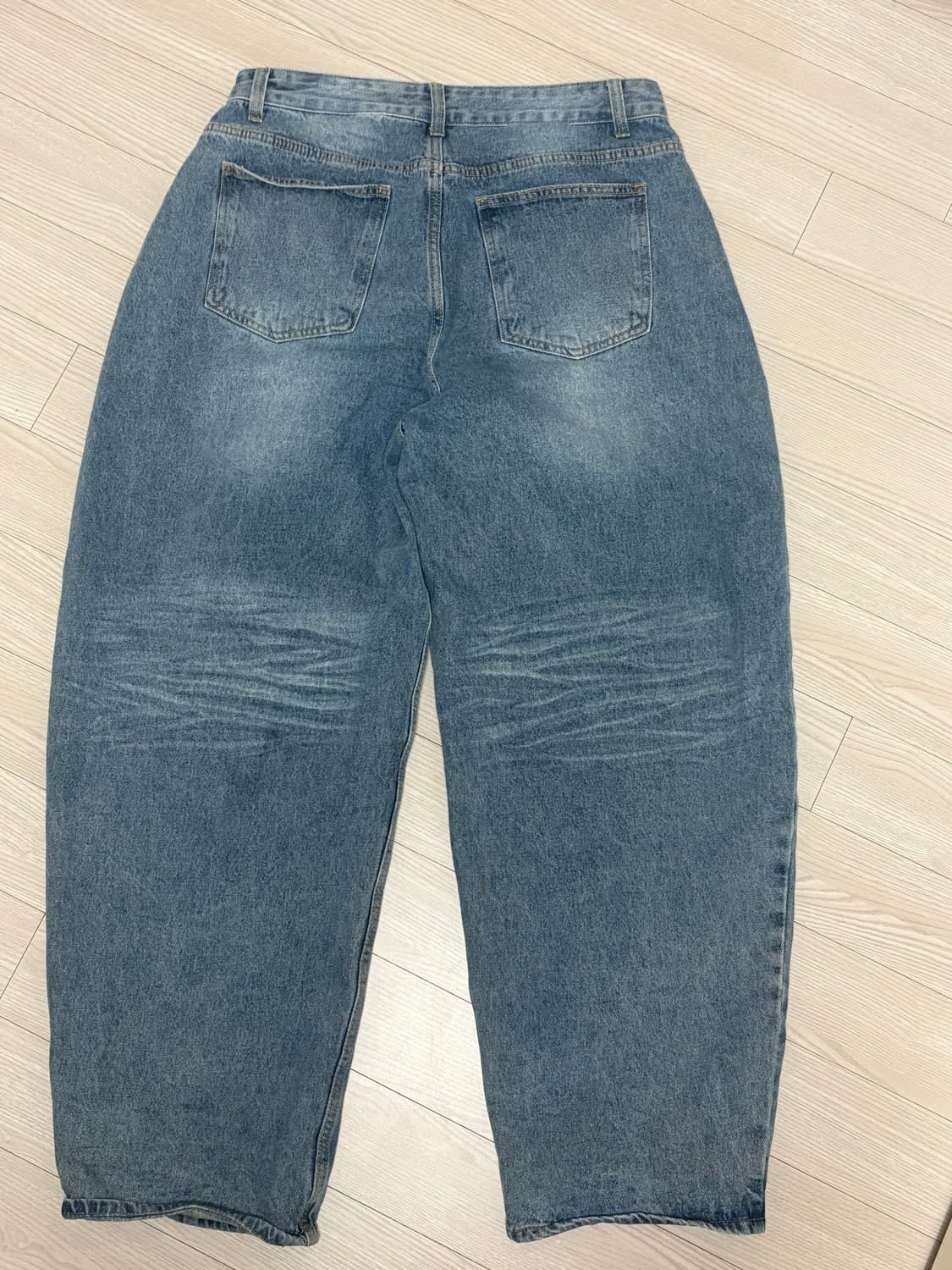 와이드 커브드 배기 데님팬츠 상품이미지2