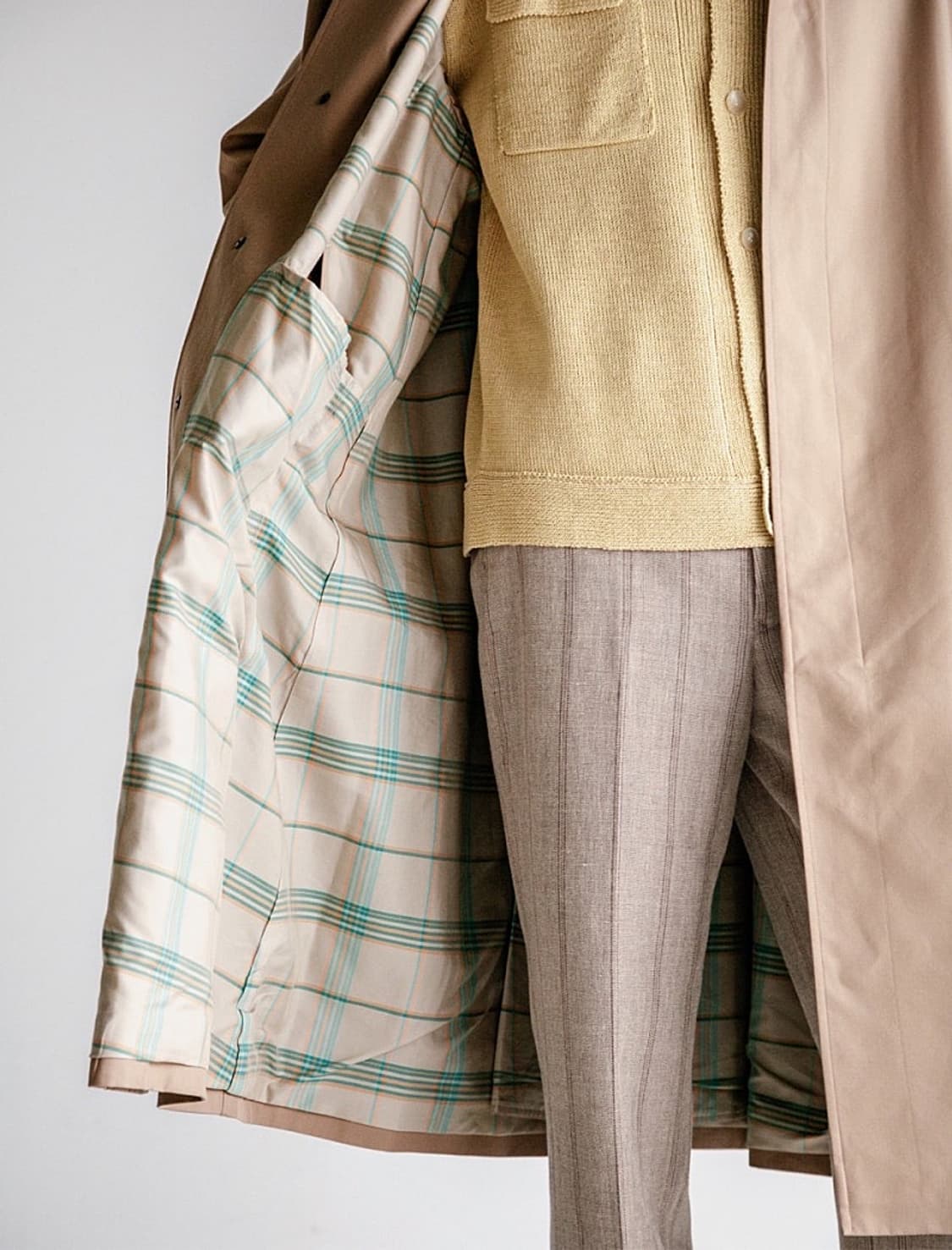 [4] 오라리 실크 개버딘 수티앵 칼라코트 - 베이지 상품이미지3