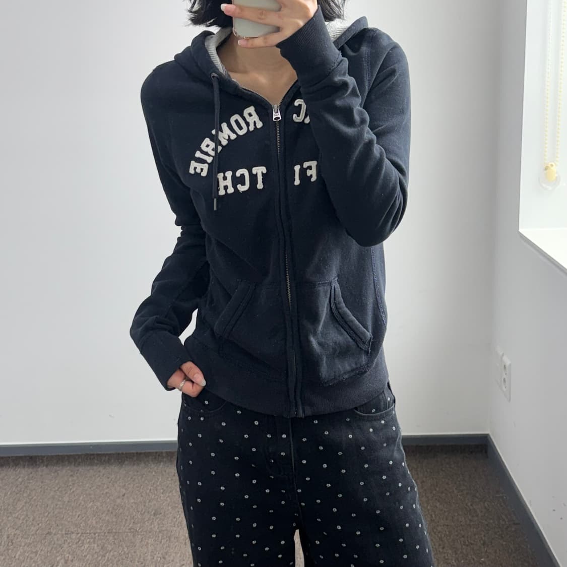 Abercrombie 아베크롬비 아치로고 네이비 후드집업  상품이미지1