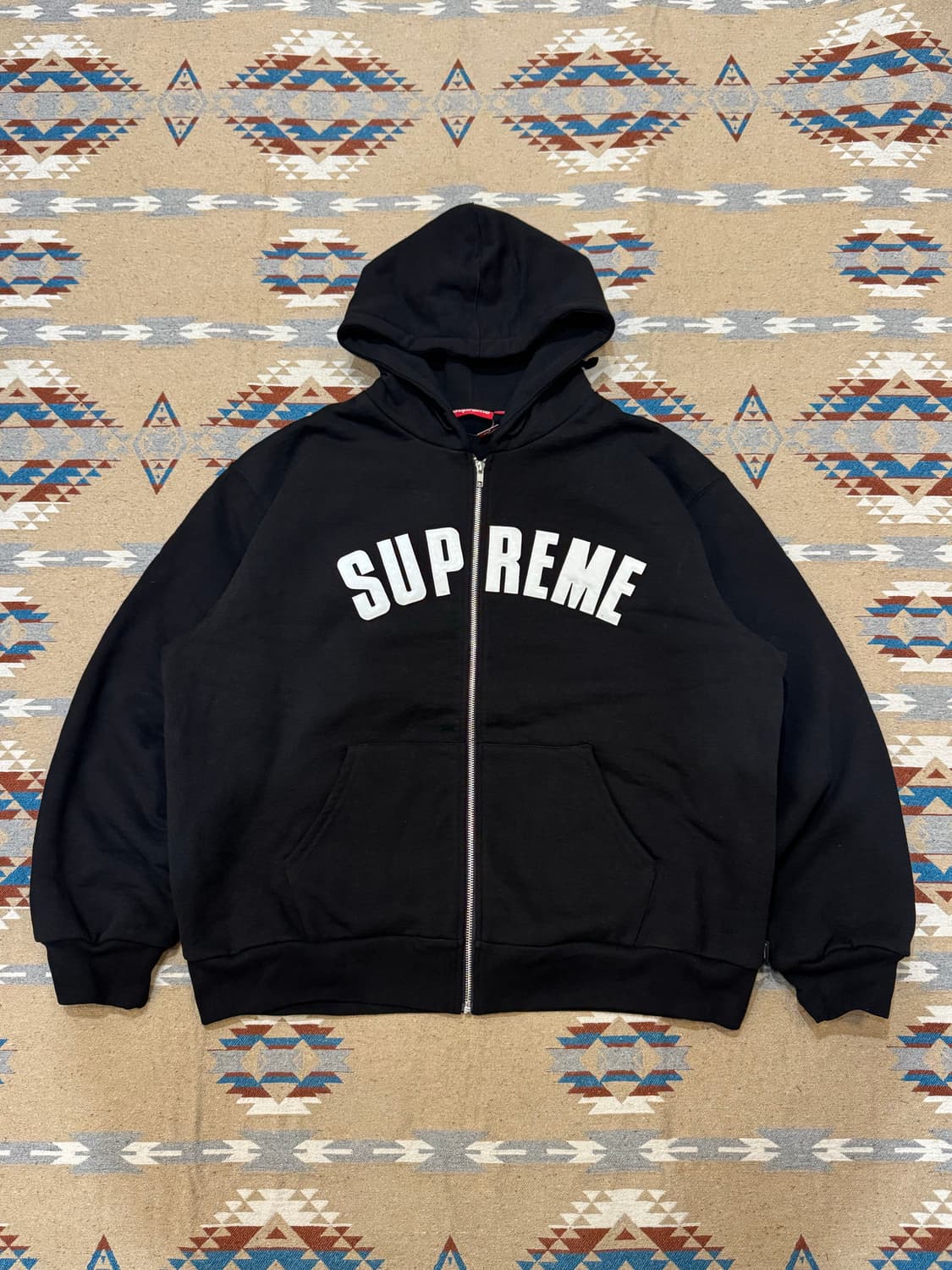 [L] 슈프림 아크 써멀 라인드 집업 후드 스웨트 셔츠 블랙 24FW 상품이미지3