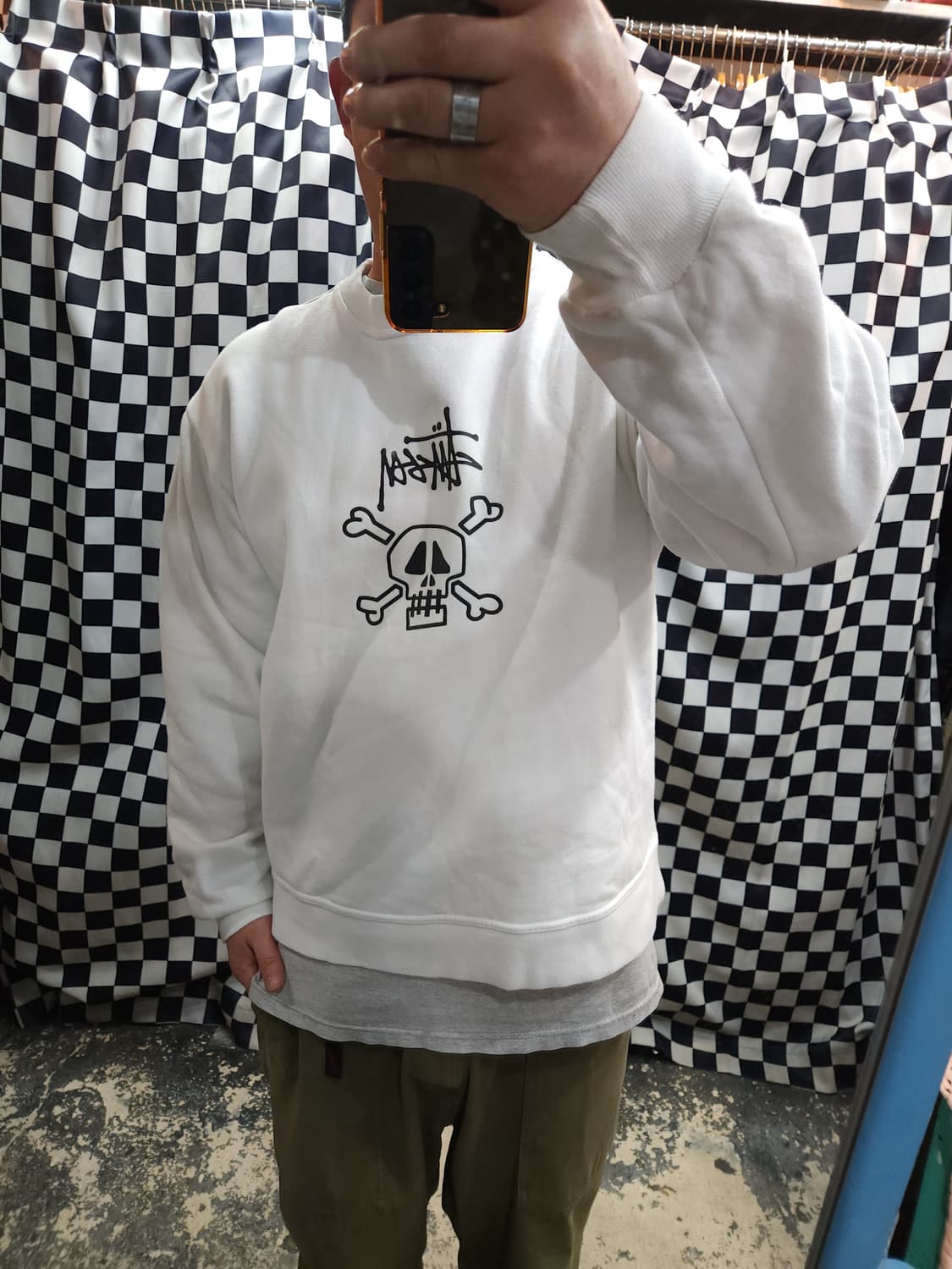 스투시 90s 빅스컬 화이트 기모 맨투맨 stussy 상품이미지9