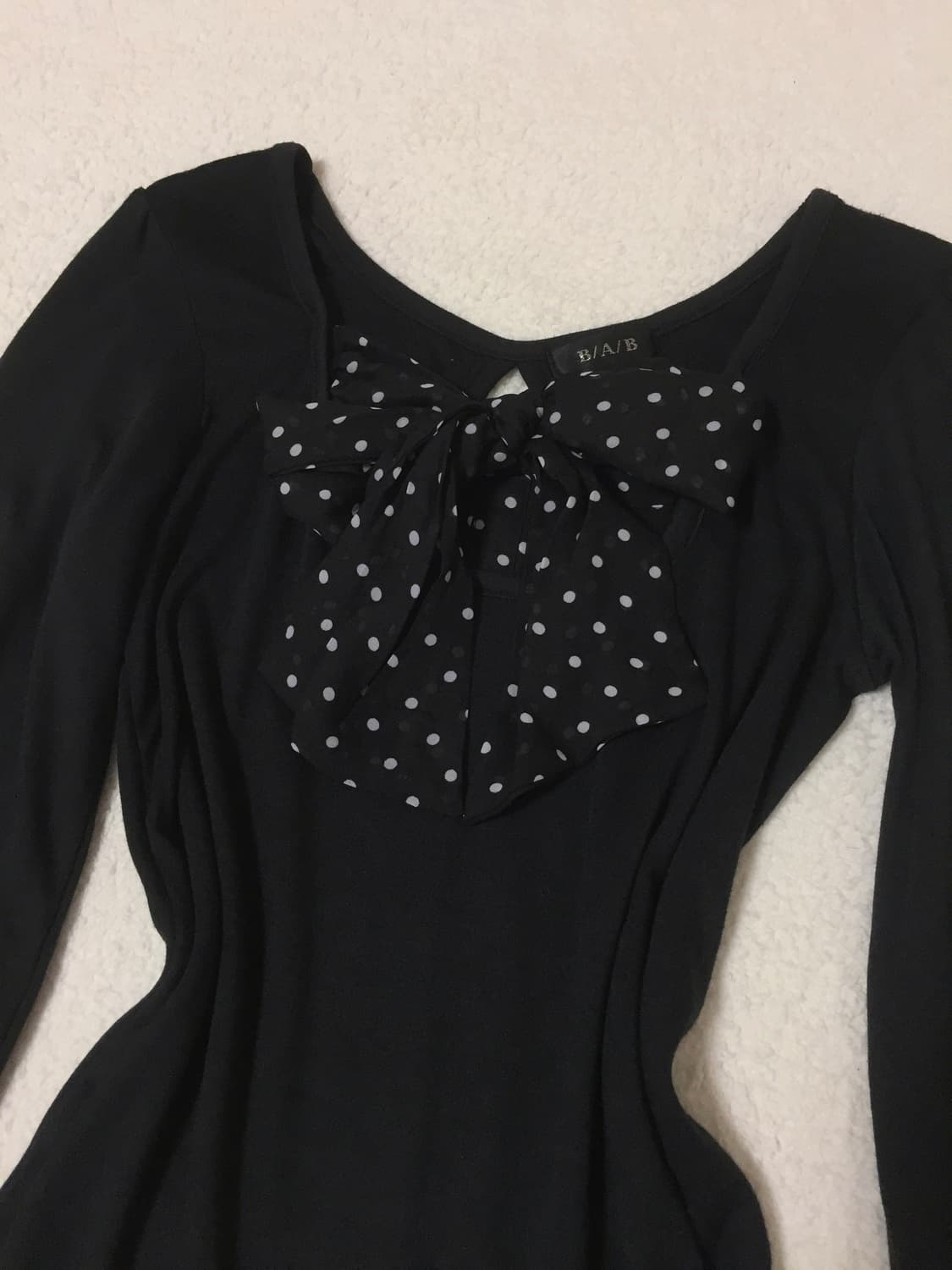 빈티지 히메갸루 도트리본 프릴 탑 상품이미지2